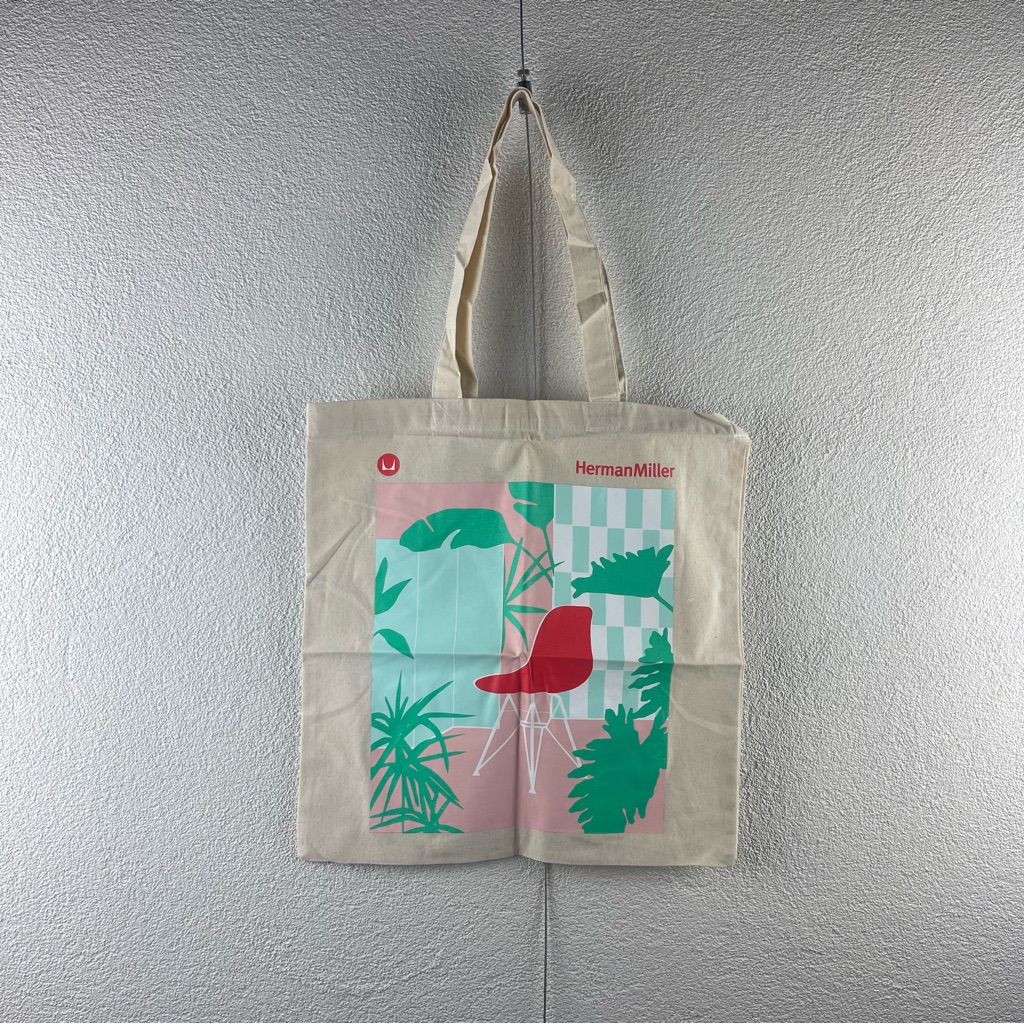 Herman Miller L Mid-Century Designer Furniture Eames Chair Plants Reusable Tote
